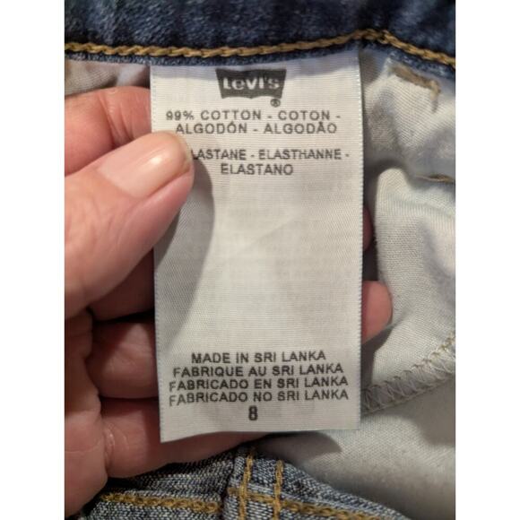 Signature Levi Strauss And Co Shorts‎ Womens 8 Blue Denim Mid Rise Cuffed Hem - Picture 5 of 8